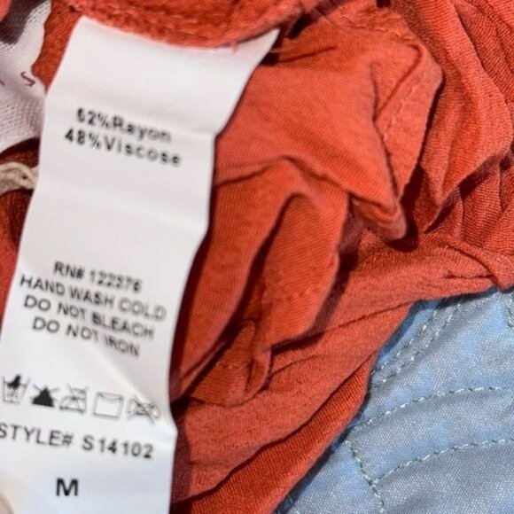 Mustard Seed Orange Crinkled Jumpsuit Rayon & Viscose Fabric Adjustable Straps S - Picture 4 of 5